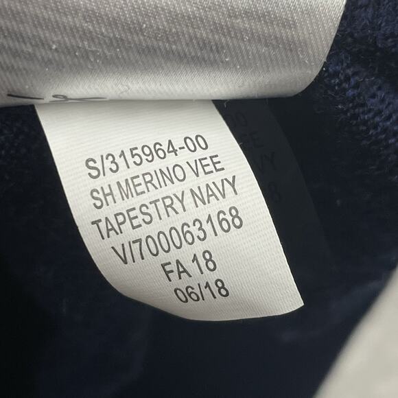 GAP Sweater Mens Extra Large Blue Merino Wool Pullover V Neck Long Sleeve Preppy - Picture 6 of 9